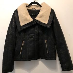 Sam Edelman faux leather & shearling moto jacket